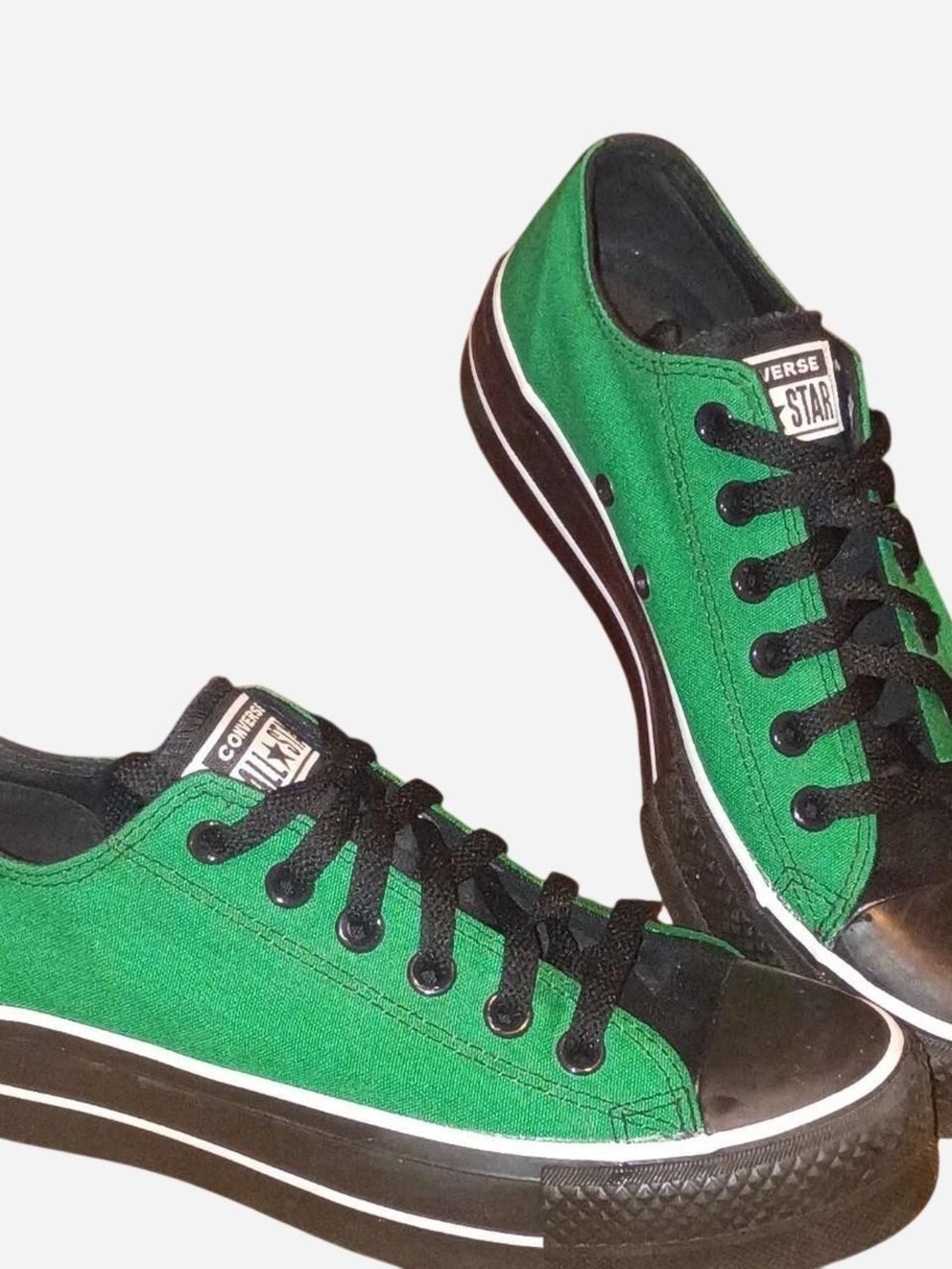 Converse Low Top Sneakers in Green with Black Accents